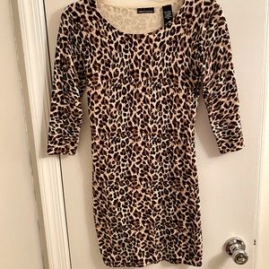 Cheetah print soft sweater dress
